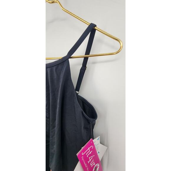 New NWT Fit 4 U UR Hips One Piece QVC Swim Romper Dress Size 10 Black - Picture 5 of 11